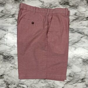 IZOD Chino Shorts Men's Size 36 Pink Flat Front 9" Inseam Pockets